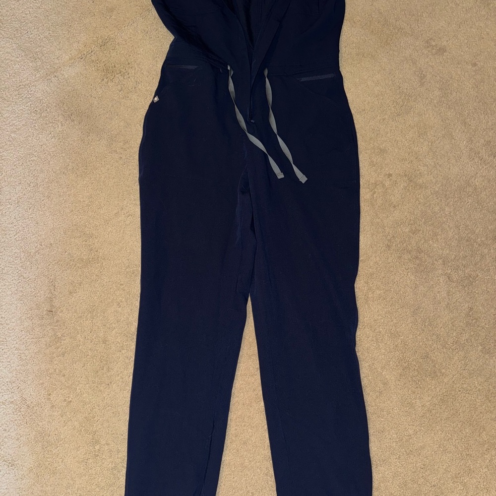 Figs Dark Blue Jumpsuit with Gray Accents